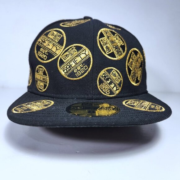 New Era 59FIFTY Hat Cap All-Over Sticker Embroidery Patch Fitted Size 8 - Picture 5 of 9